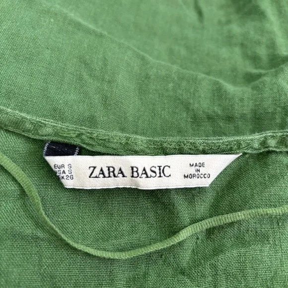 Zara green linen top - Picture 5 of 7